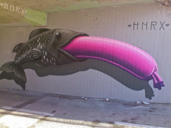 HNRX Graffiti Fisch und Wurst ©susannegurschler